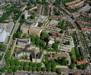 85365 Luchtfoto van het Diakonessenhuis (Bosboomstraat 1) en omgeving te Utrecht, uit het zuiden. Op de voorgrond de ...